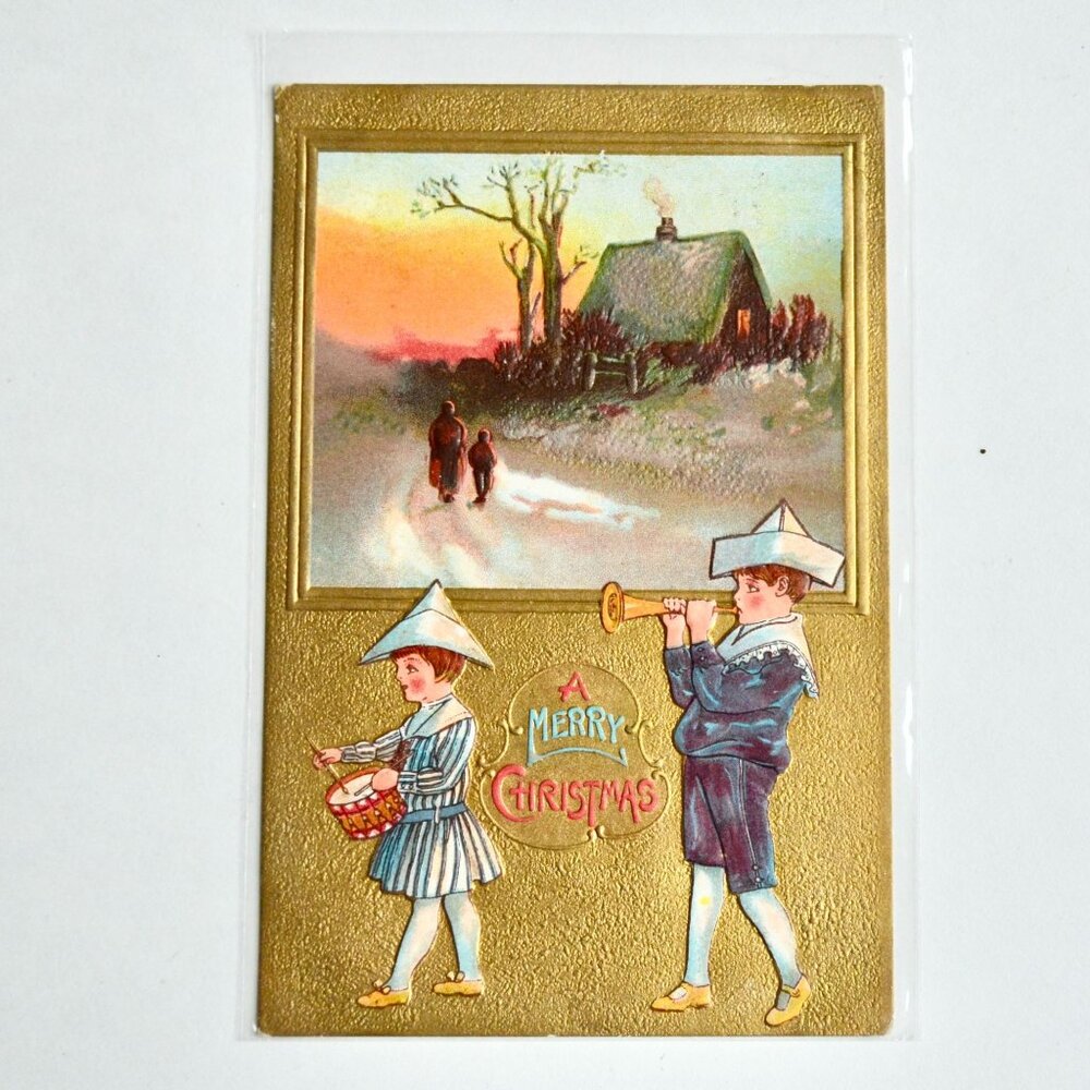 1909 Antique A Merry Christmas Postcard Limespring Iowa